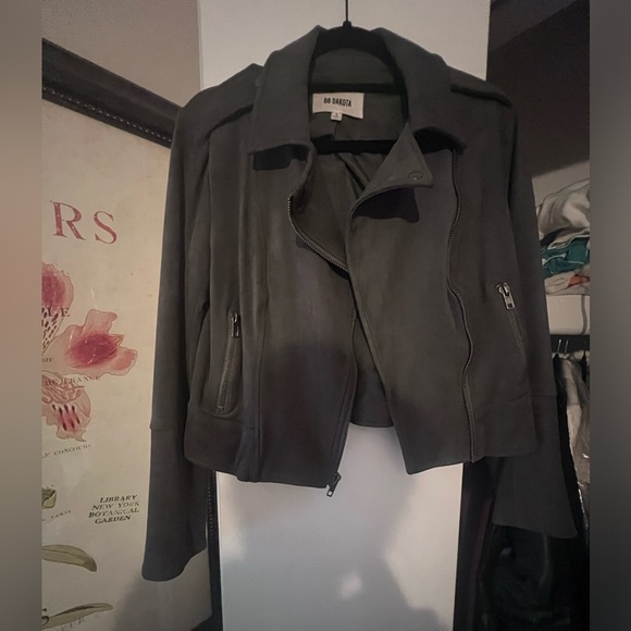 BB Dakota Army Green Suede Bomber Jacket - Picture 1 of 1